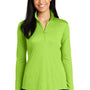 Sport-Tek Womens Competitor Moisture Wicking 1/4 Zip Sweatshirt - Lime Shock Green - Closeout
