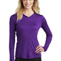Sport-Tek Womens Competitor Moisture Wicking Long Sleeve Hooded T-Shirt Hoodie - Purple