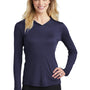 Sport-Tek Womens Competitor Moisture Wicking Long Sleeve Hooded T-Shirt Hoodie - True Navy Blue