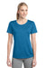 Sport-Tek LST360 Womens Contender Heather Moisture Wicking Short Sleeve Crewneck T-Shirt Blue Wake Front