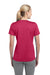 Sport-Tek LST360 Womens Contender Heather Moisture Wicking Short Sleeve Crewneck T-Shirt Fuchsia Pink Back