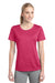 Sport-Tek LST360 Womens Contender Heather Moisture Wicking Short Sleeve Crewneck T-Shirt Fuchsia Pink Front
