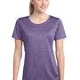 Sport-Tek Womens Contender Heather Moisture Wicking Short Sleeve Crewneck T-Shirt - Heather Purple