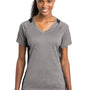Sport-Tek Womens Contender Heather Moisture Wicking Short Sleeve V-Neck T-Shirt - Heather Vintage Grey/Black