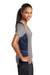 Sport-Tek LST361 Womens Contender Heather Moisture Wicking Short Sleeve V-Neck T-Shirt Vintage Grey/Navy Blue Side