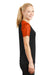 Sport-Tek LST371 Womens CamoHex Moisture Wicking Short Sleeve V-Neck T-Shirt Black/Orange Side