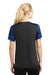Sport-Tek LST371 Womens CamoHex Moisture Wicking Short Sleeve V-Neck T-Shirt Black/Royal Blue Back