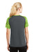 Sport-Tek LST371 Womens CamoHex Moisture Wicking Short Sleeve V-Neck T-Shirt Iron Grey/Lime Green Back