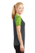 Sport-Tek LST371 Womens CamoHex Moisture Wicking Short Sleeve V-Neck T-Shirt Iron Grey/Lime Green Side