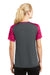 Sport-Tek LST371 Womens CamoHex Moisture Wicking Short Sleeve V-Neck T-Shirt Iron Grey/Fuchsia Pink Back