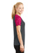 Sport-Tek LST371 Womens CamoHex Moisture Wicking Short Sleeve V-Neck T-Shirt Iron Grey/Fuchsia Pink Side