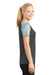 Sport-Tek LST371 Womens CamoHex Moisture Wicking Short Sleeve V-Neck T-Shirt Iron Grey/White Side
