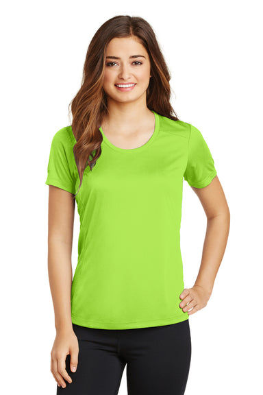Sport-Tek LST380 Womens Elevate Moisture Wicking Short Sleeve Scoop Neck T-Shirt Lime Green Front