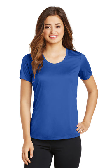Sport-Tek LST380 Womens Elevate Moisture Wicking Short Sleeve Scoop Neck T-Shirt Royal Blue Front