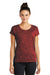 Sport-Tek LST390 Womens Electric Heather Moisture Wicking Short Sleeve Crewneck T-Shirt Deep Red Front