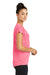 Sport-Tek LST390 Womens Electric Heather Moisture Wicking Short Sleeve Crewneck T-Shirt Fuchsia Pink Side