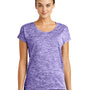 Sport-Tek Womens Electric Heather Moisture Wicking Short Sleeve Crewneck T-Shirt - Purple Electric