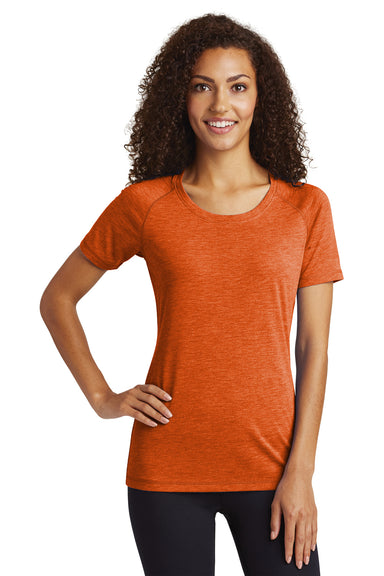 Sport-Tek LST400 Womens Moisture Wicking Short Sleeve Scoop Neck T-Shirt Heather Orange Front