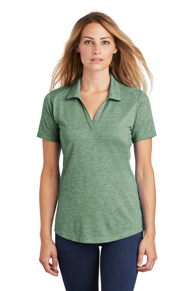 Sport-Tek LST405 Womens Moisture Wicking Short Sleeve Polo Shirt Forest Green Front