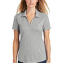 Sport-Tek Womens Moisture Wicking Short Sleeve Polo Shirt - Heather Light Grey