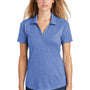 Sport-Tek Womens Moisture Wicking Short Sleeve Polo Shirt - Heather True Royal Blue