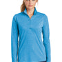 Sport-Tek Womens Moisture Wicking 1/4 Zip Sweatshirt - Heather Pond Blue