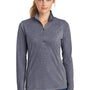 Sport-Tek Womens Moisture Wicking 1/4 Zip Sweatshirt - Heather True Navy Blue