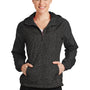 Sport-Tek Womens Wind & Water Resistant Full Zip Hooded Jacket - Heather Black/Black - Closeout