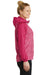 Sport-Tek LST40 Womens Wind & Water Resistant Full Zip Hooded Jacket Fuchsia Pink Side