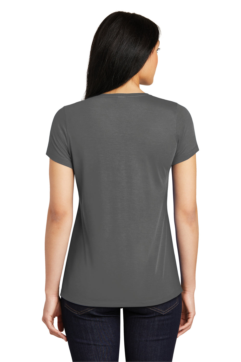 Sport-Tek LST450 Womens Competitor Moisture Wicking Short Sleeve Scoop Neck T-Shirt Dark Smoke Grey Back