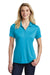 Sport-Tek LST550 Womens Competitor Moisture Wicking Short Sleeve Polo Shirt Atomic Blue Front