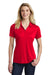 Sport-Tek LST550 Womens Competitor Moisture Wicking Short Sleeve Polo Shirt Red Front