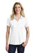 Sport-Tek LST550 Womens Competitor Moisture Wicking Short Sleeve Polo Shirt White Front