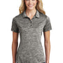 Sport-Tek Womens Electric Heather Moisture Wicking Short Sleeve Polo Shirt - Black Electric