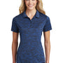 Sport-Tek Womens Electric Heather Moisture Wicking Short Sleeve Polo Shirt - Dark Royal Blue Electric
