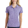 Sport-Tek Womens Electric Heather Moisture Wicking Short Sleeve Polo Shirt - Purple Electric