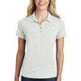 Sport-Tek Womens Electric Heather Moisture Wicking Short Sleeve Polo Shirt - Silver Grey Electric
