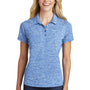 Sport-Tek Womens Electric Heather Moisture Wicking Short Sleeve Polo Shirt - True Royal Blue Electric