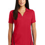 Sport-Tek Womens Tough Moisture Wicking Short Sleeve Polo Shirt - Deep Red/Black - Closeout