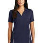 Sport-Tek Womens Tough Moisture Wicking Short Sleeve Polo Shirt - True Navy Blue/Heather Grey - Closeout