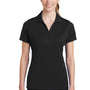 Sport-Tek Womens RacerMesh Moisture Wicking Short Sleeve Polo Shirt - Black