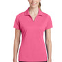 Sport-Tek Womens RacerMesh Moisture Wicking Short Sleeve Polo Shirt - Bright Pink