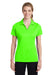 Sport-Tek LST640 Womens RacerMesh Moisture Wicking Short Sleeve Polo Shirt Neon Green Front