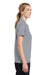 Sport-Tek LST640 Womens RacerMesh Moisture Wicking Short Sleeve Polo Shirt Silver Grey Side