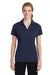 Sport-Tek LST640 Womens RacerMesh Moisture Wicking Short Sleeve Polo Shirt Navy Blue Front