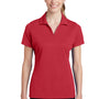 Sport-Tek Womens RacerMesh Moisture Wicking Short Sleeve Polo Shirt - True Red