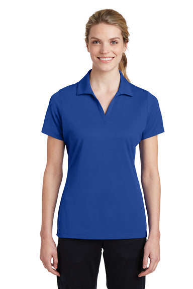 Sport-Tek LST640 Womens RacerMesh Moisture Wicking Short Sleeve Polo Shirt Royal Blue Front