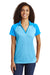 Sport-Tek LST641 Womens RacerMesh Moisture Wicking Short Sleeve Polo Shirt Heather Pond Blue/Pond Blue Front