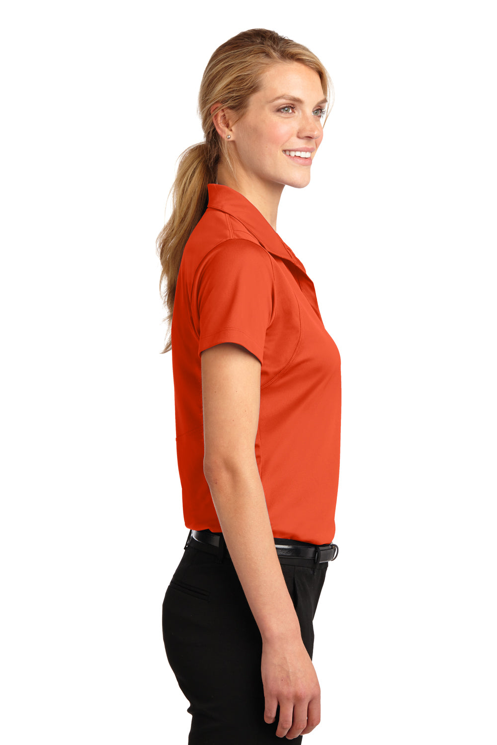 Sport-Tek LST650 Womens Sport-Wick Moisture Wicking Short Sleeve Polo Shirt Orange Side