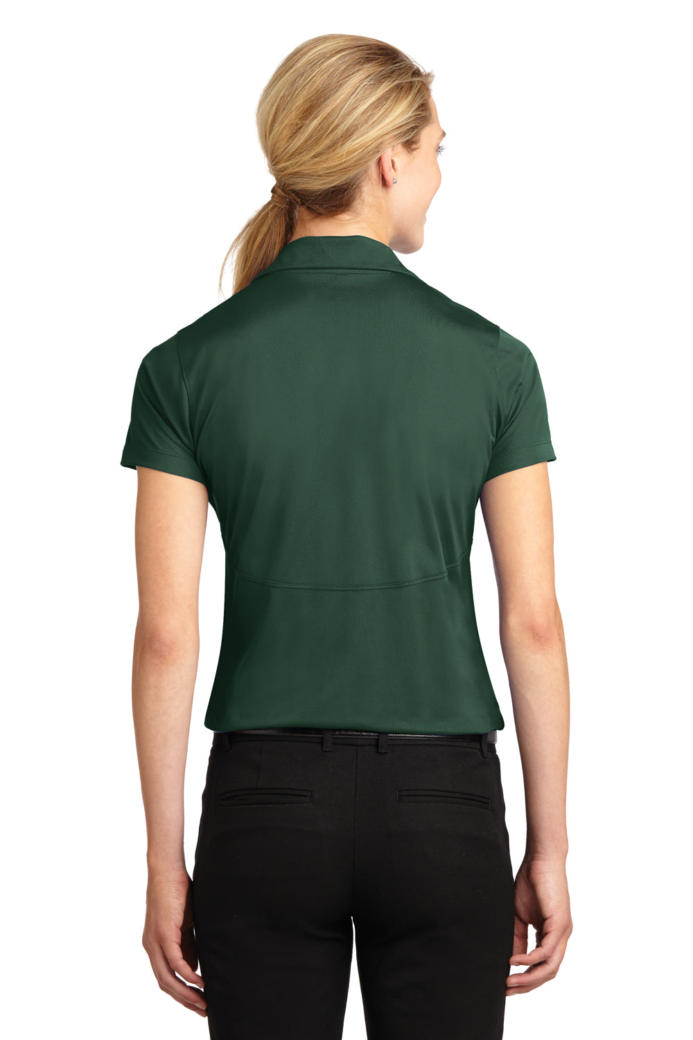 Sport-Tek LST650 Womens Sport-Wick Moisture Wicking Short Sleeve Polo Shirt Forest Green Back